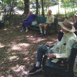 friends meeting in nature